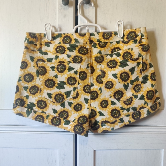 Forever 21 Sunflower Denim Cuffed Shorts - Picture 2 of 5